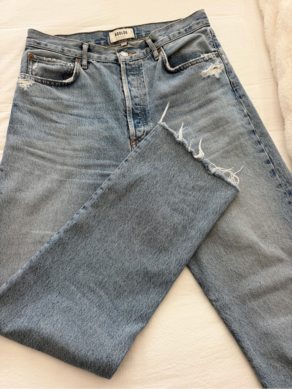 AGOLDE Womens Light Blue Straight Jeans Size29